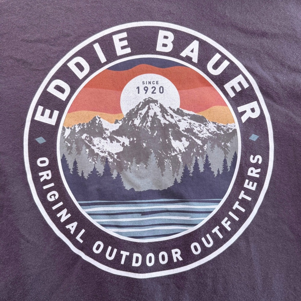 Eddie Bauer Mens M Gray Legendwash Mountain Graphic T-Shirt Outdoor Cotton Tee